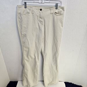Womens Harold's Beige Denim Pants Sz  12 Slight Flare Flap Pockets Casual T0397